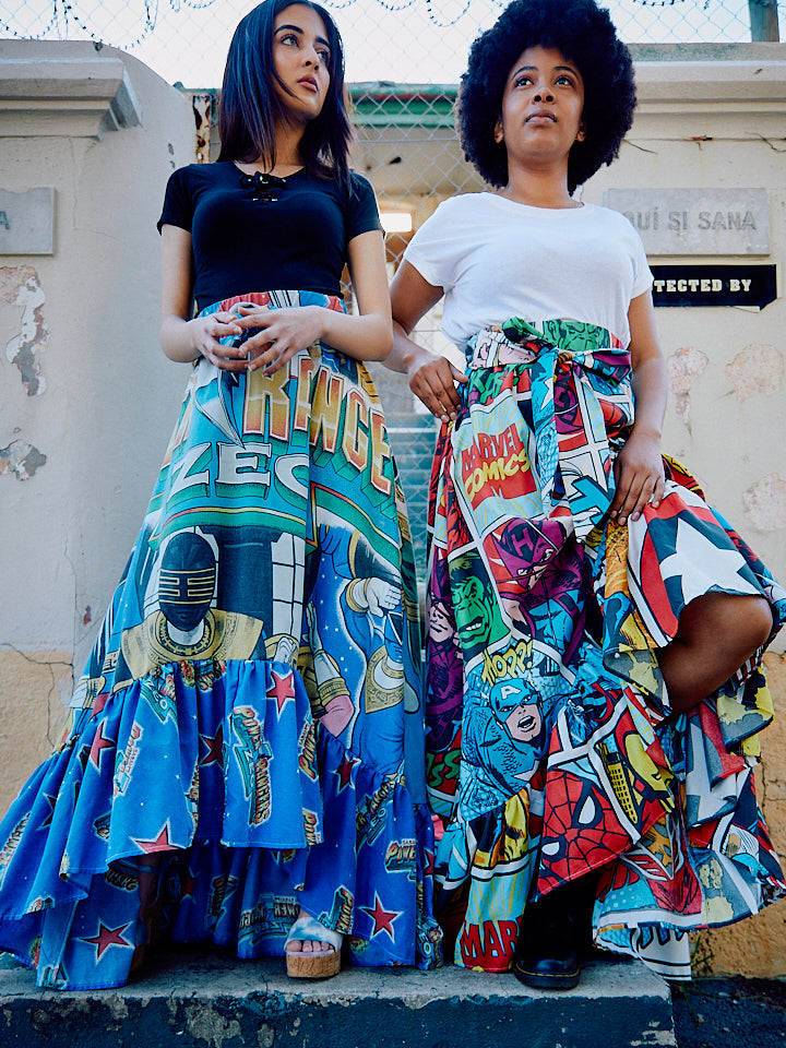 Upcycled Vintage 1989 He-Man Maxi Skirt S/M