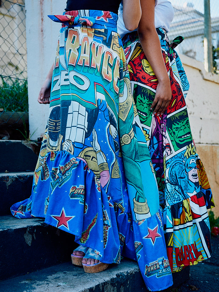 Upcycled Vintage 90's WWF Maxi Skirt S/M