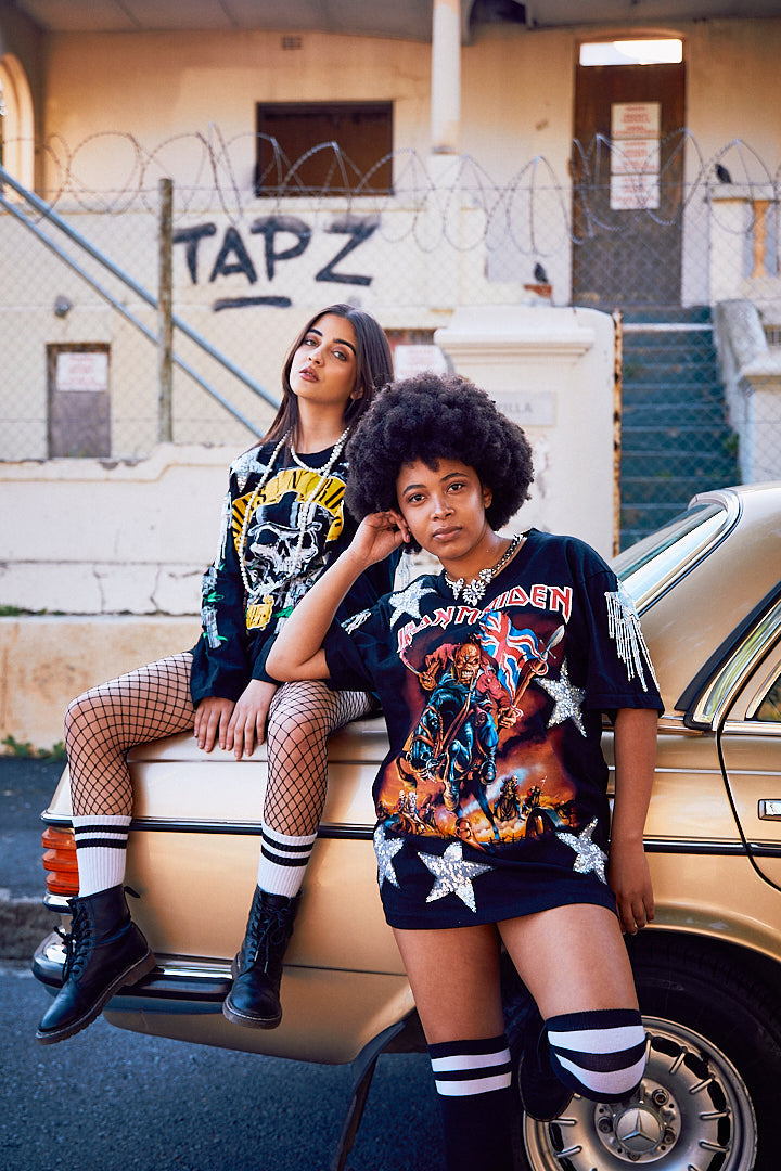 Upcycled Rock Star Long Sleeve T-Shirt / Dress