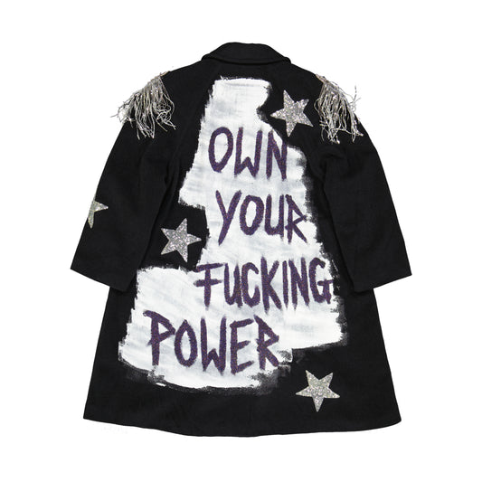 Upcycled Wool Coat - Charcoal - Own Your *** Power