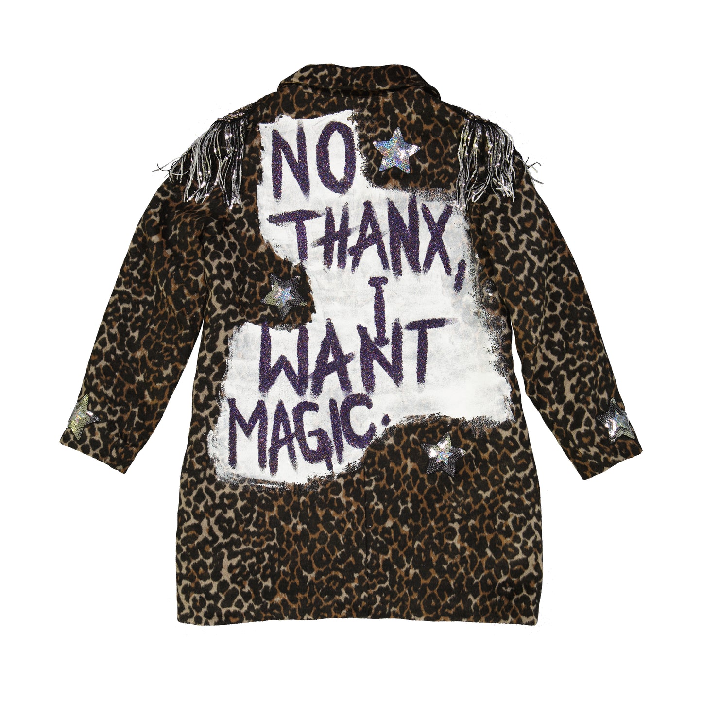 Upcycled Cashmere Coat - Leopard Print - No Thanks I Want Magic