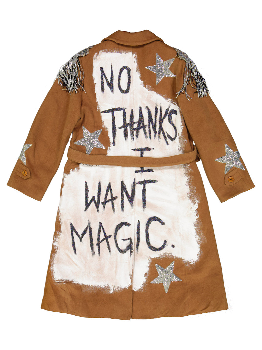 Upcycled Cashmere Wool Coat - Beige - No Thanks I Want Magic