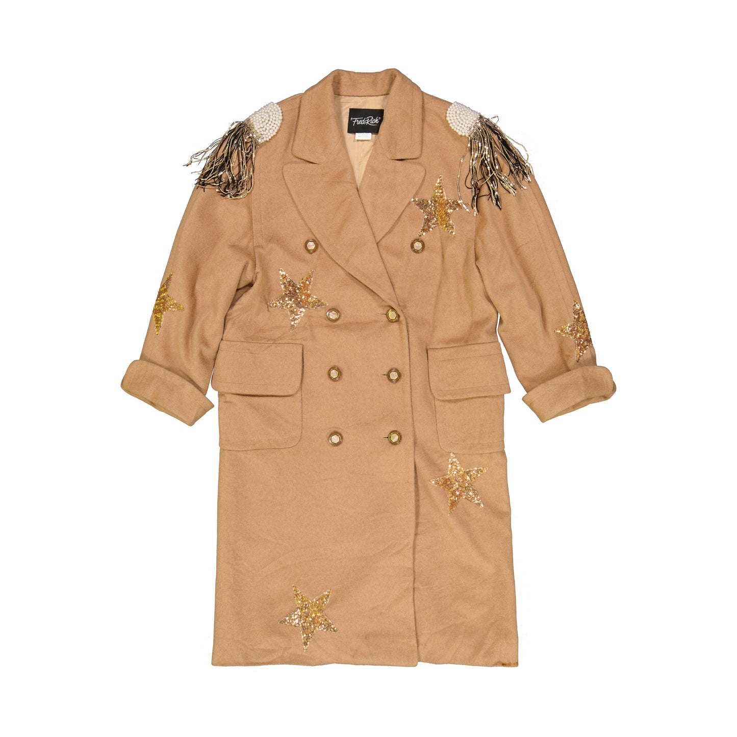 Upcycled Cashmere Wool Coat - Gold - Armed With A Mind