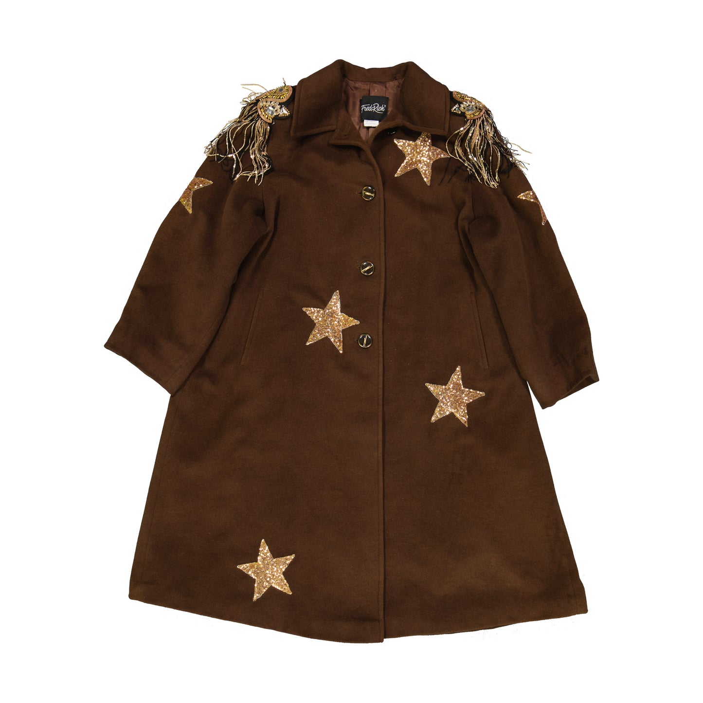 Upcycled Wool Cashmere Coat - Brown - Own Your *** Power