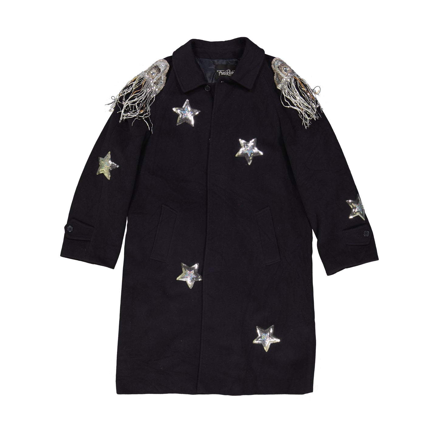 Upcycled Wool Cashmere Coat - Navy - Own Your *** Power