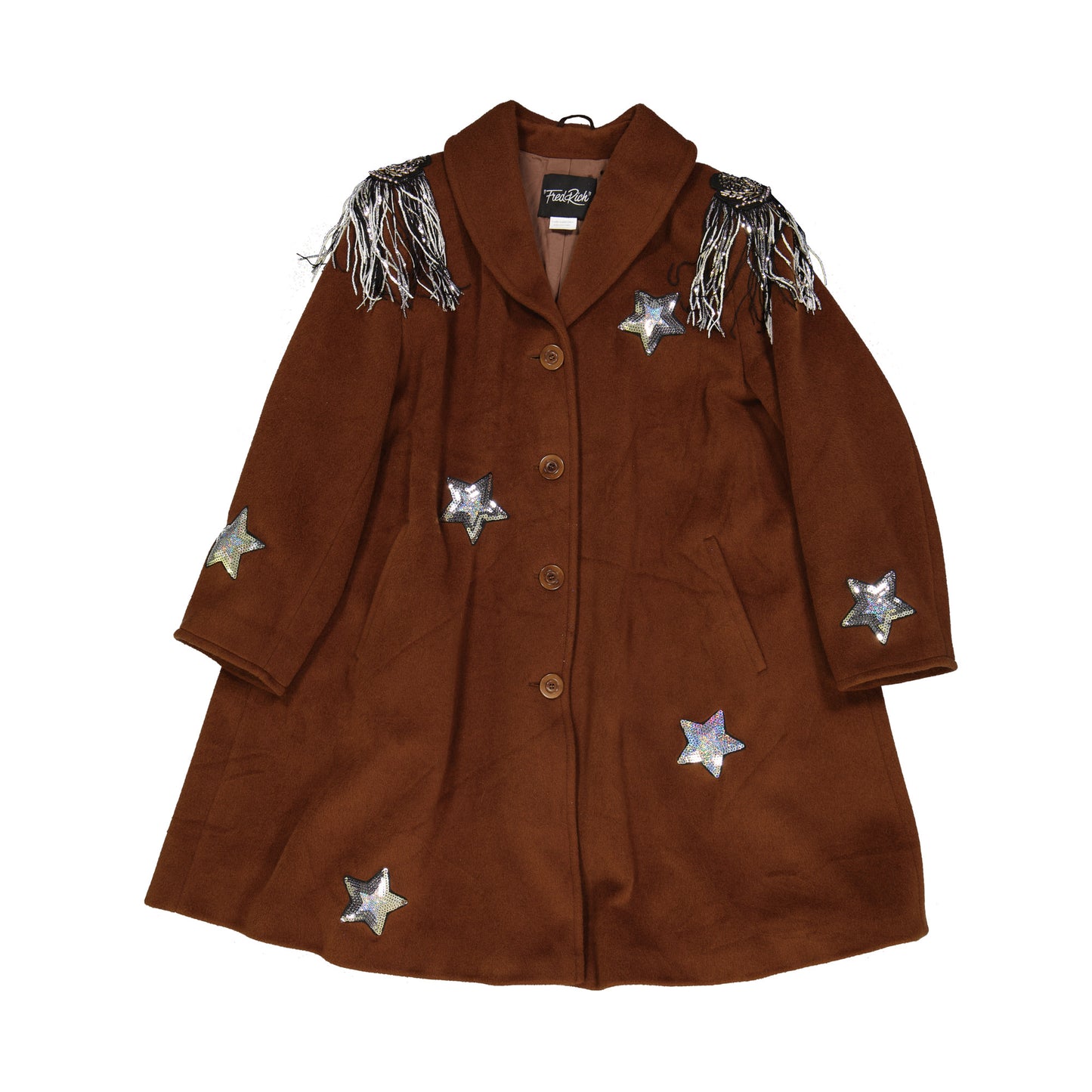 Upcycled Wool Cashmere Coat - Brown - Follow Your *** Dreams