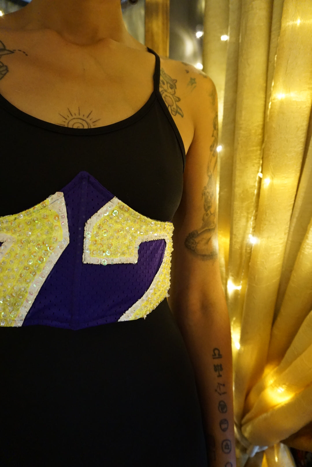 Upcycled NFL Underbust Corset Belt Black Blue