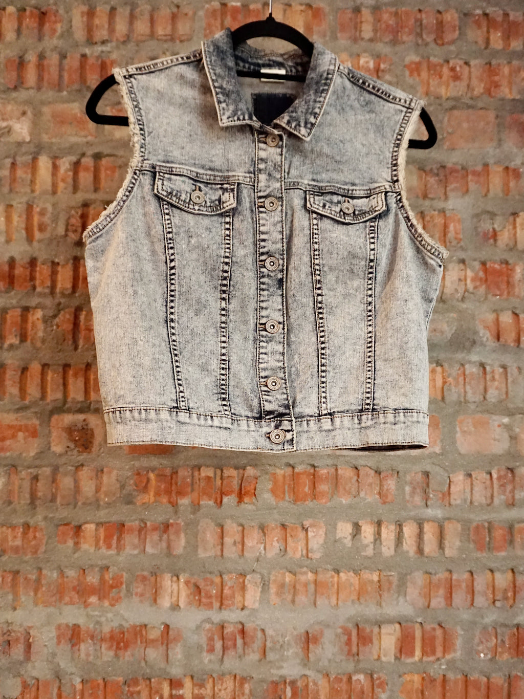 Upcycled Denim Vest Rock 'N Roll