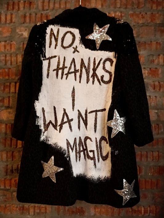 Upcycled Wool Coat - Grey Leopard - No Thanks, I Want Magic.