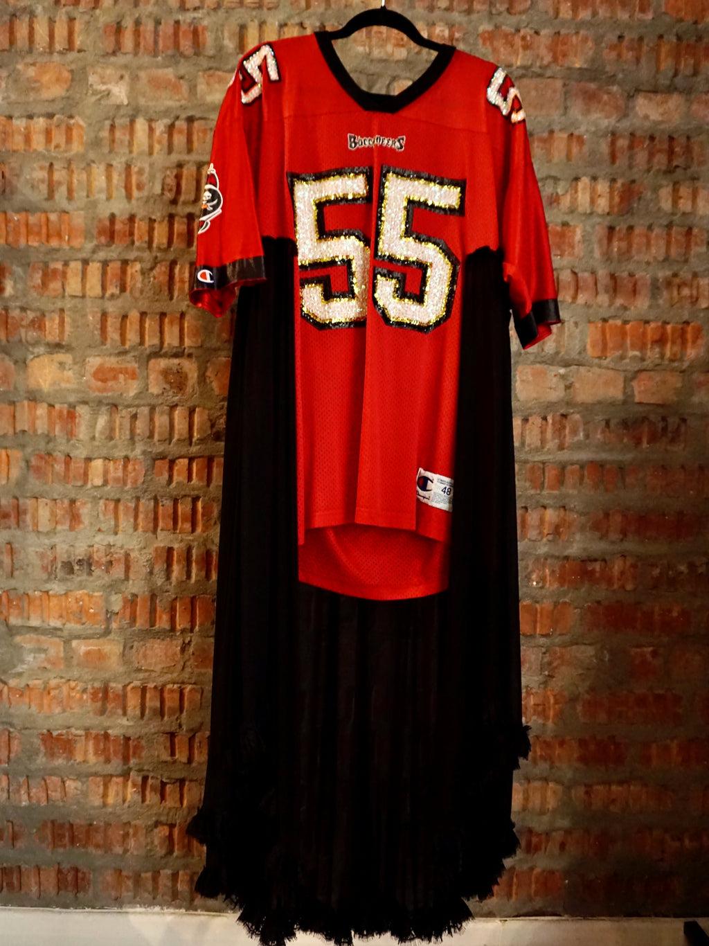 Upcycled Vintage NFL Dress #55 Buccaneers FRED RICH - upcycled designs handmade in Cape Town Upcycled Vintage NFL Dress #55 Buccaneers FRED RICH - upcycled designs handmade in Cape Town