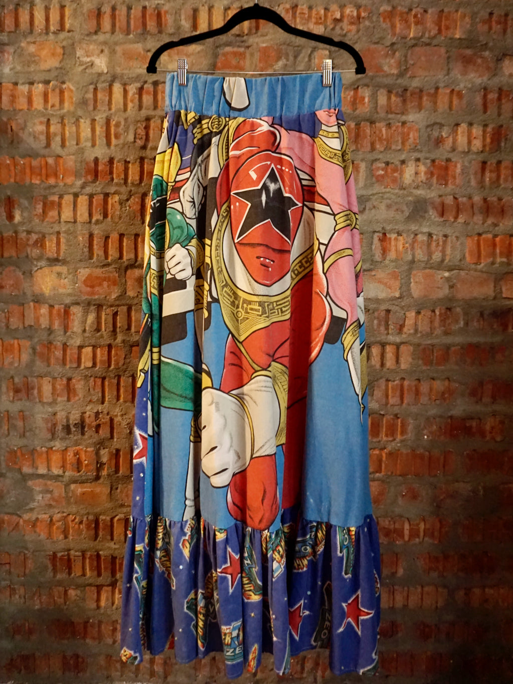 Upcycled Vintage 1997 Power Rangers Maxi Skirt S/M