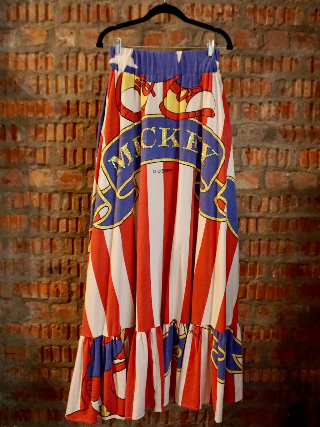 Upcycled Vintage 80's Mickey Mouse Maxi Skirt S/M