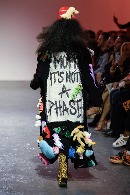 Upcycled Teddy "Mom, It's Not A Phase" Cashmere Wool Coat