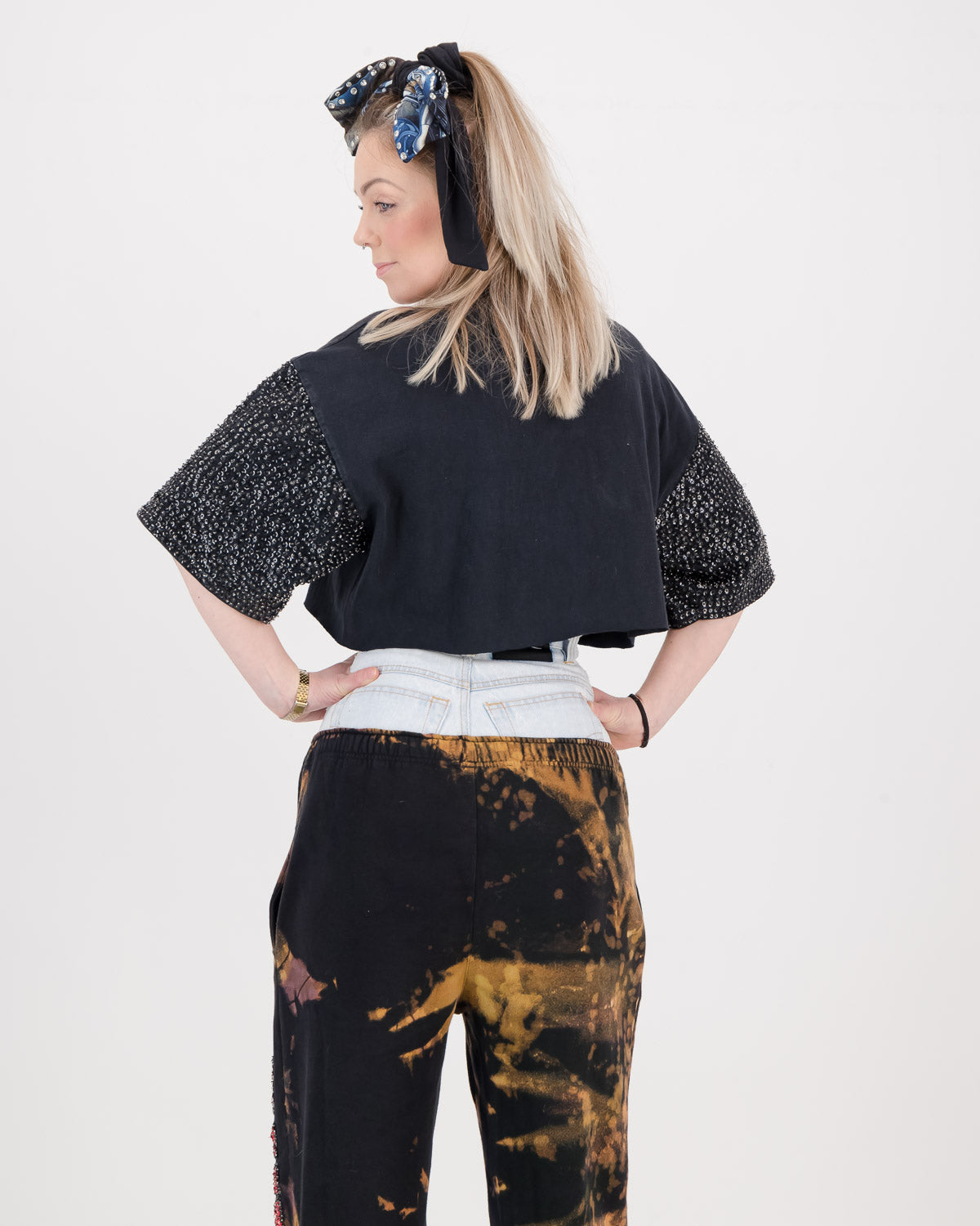 Upcycled Giant Biker Bow Scruntchie #6