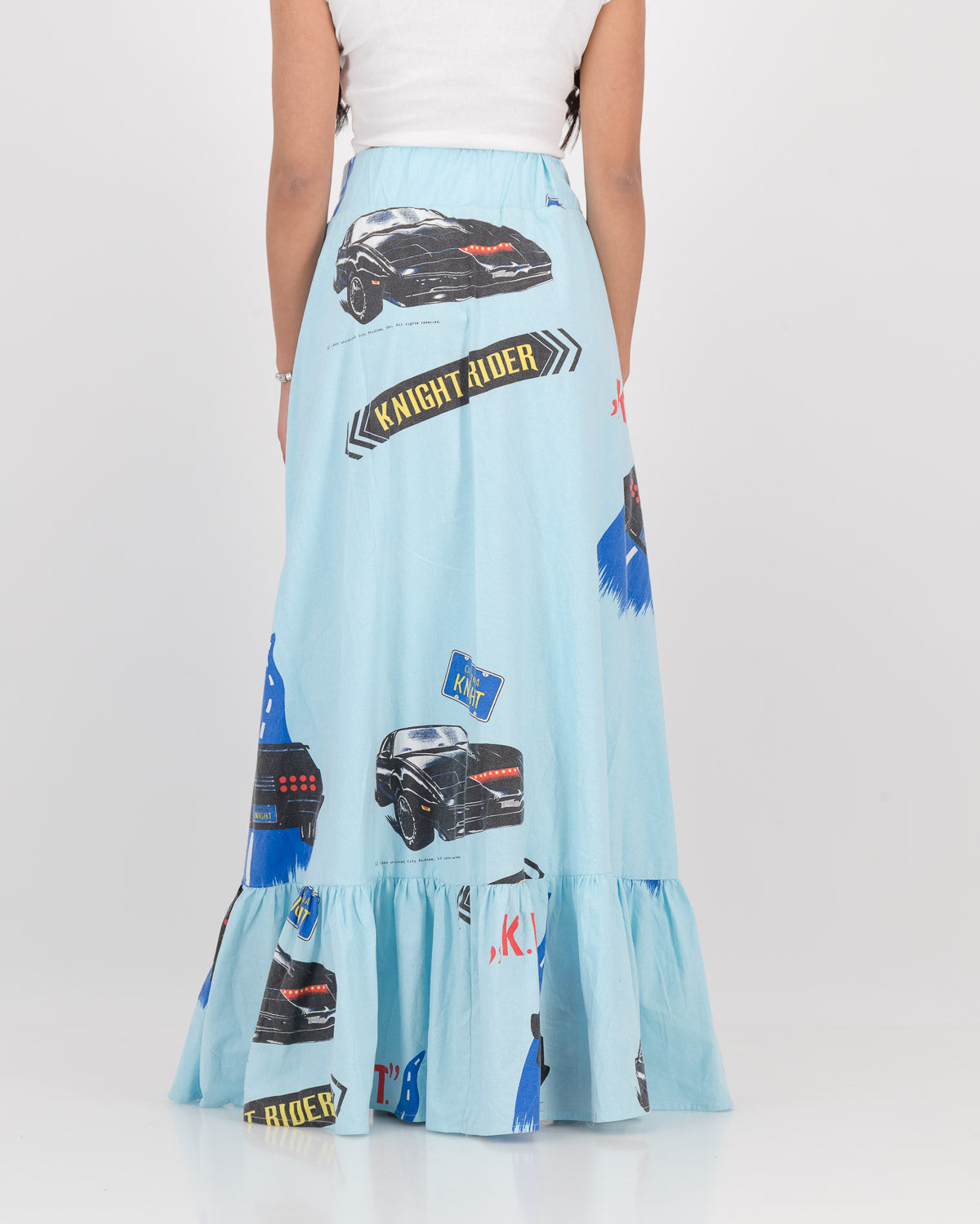 Upcycled Vintage 1989 Knight RIder Maxi Skirt S/M