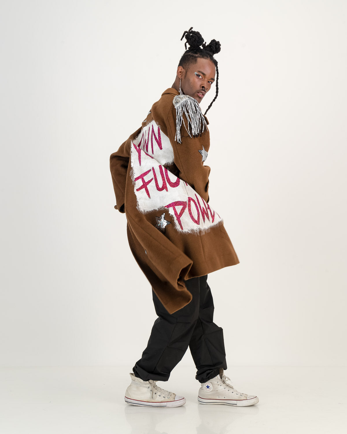 Upcycled Wool Coat - Brown - Own Your *** Power