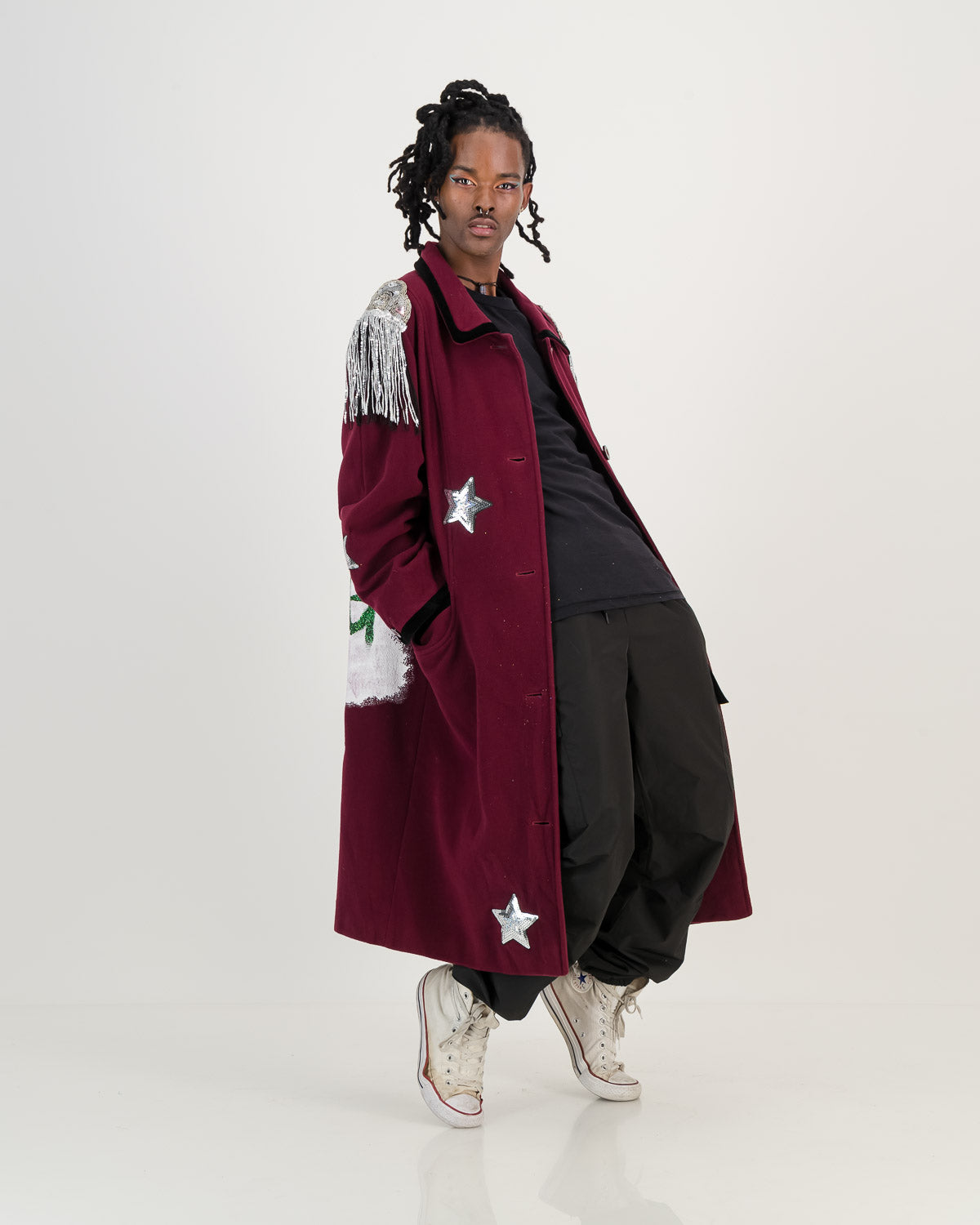 Upcycled Wool Coat - Berry - Own Your *** Power