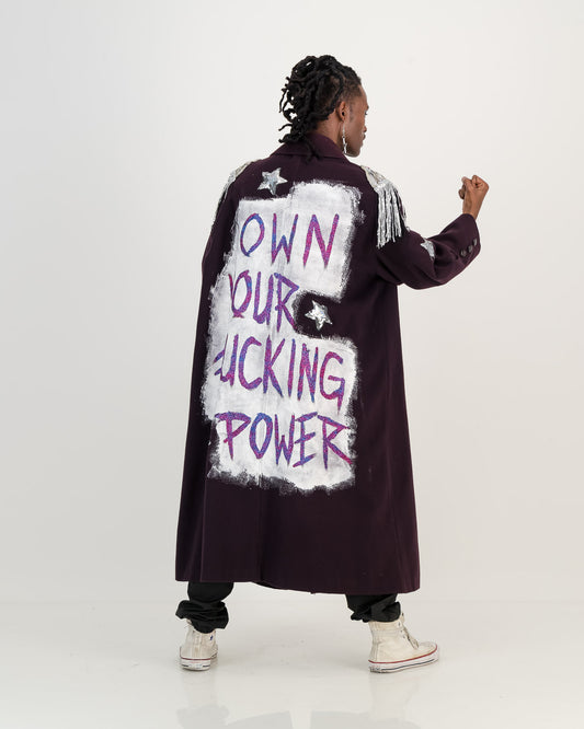 Upcycled Wool Coat - Purple - Own Your *** Power