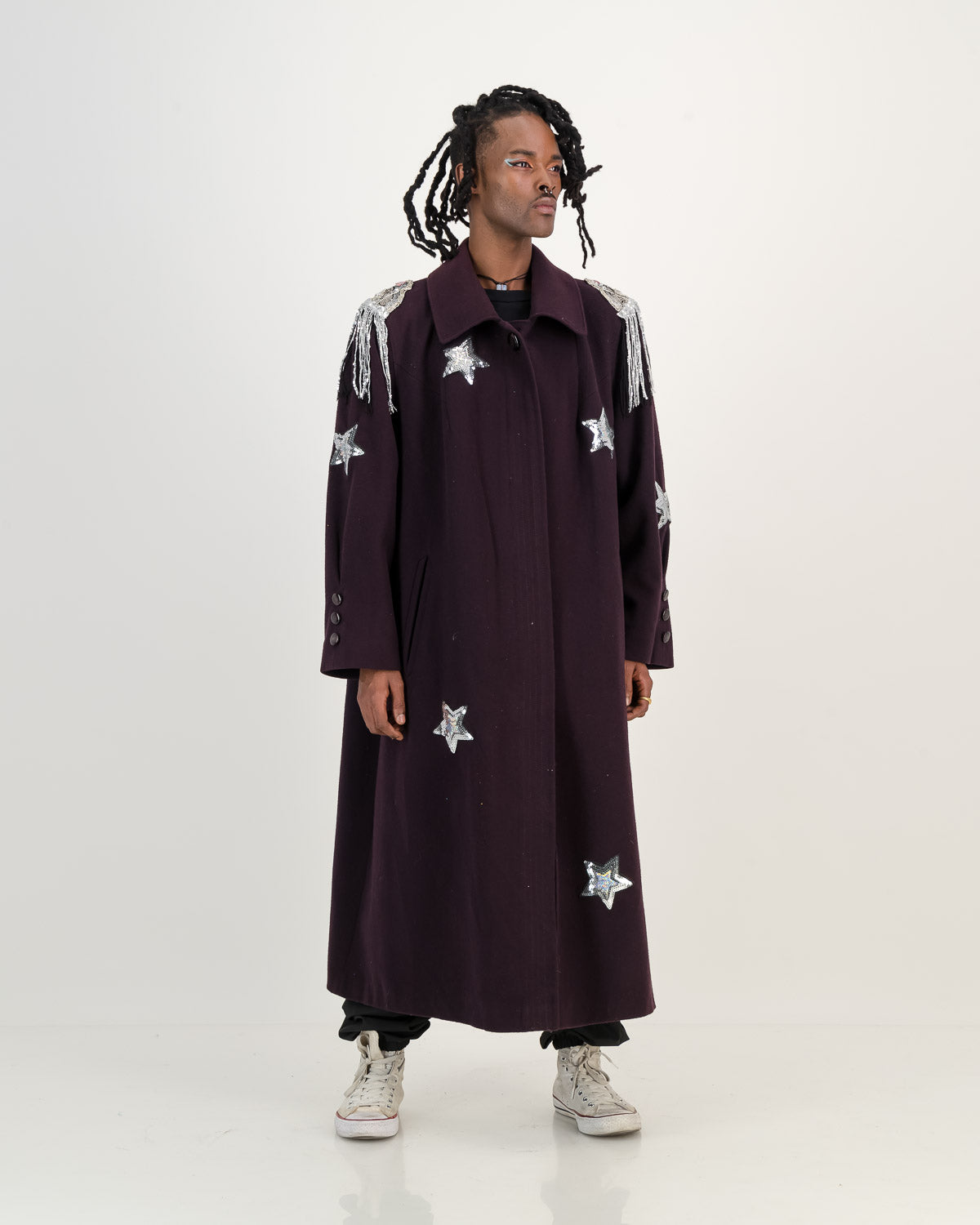 Upcycled Wool Coat - Purple - Own Your *** Power