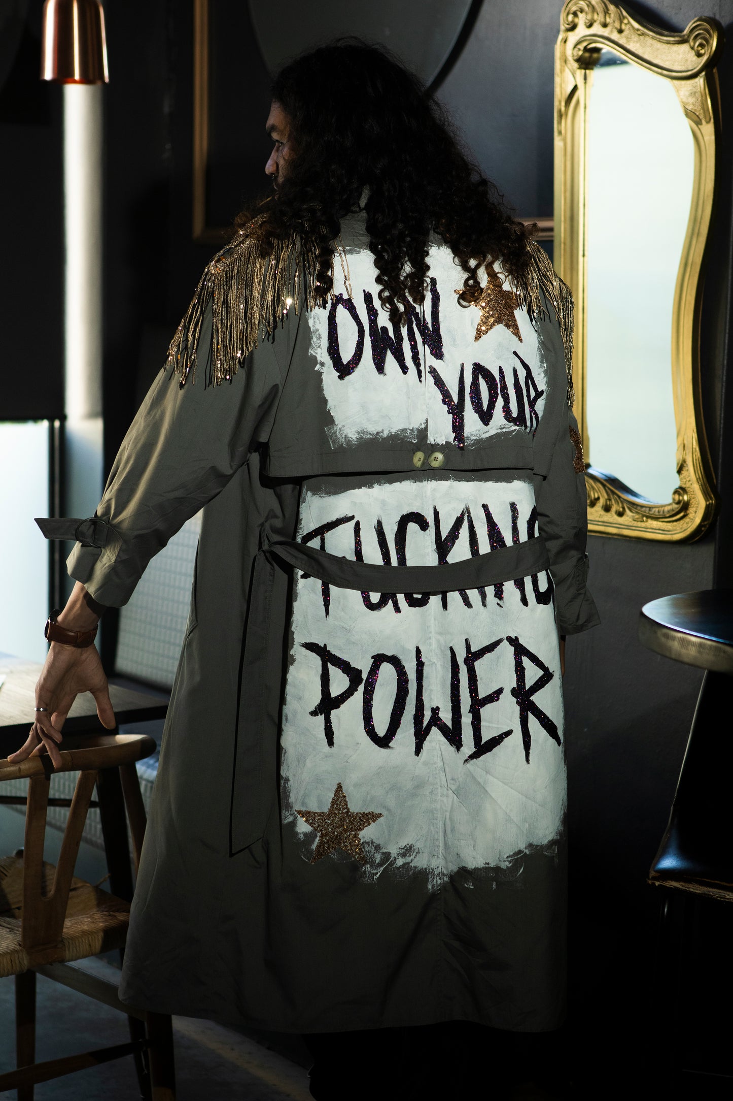 Upcycled Mohair Wool Coat - Black - Follow Your *** Dreams