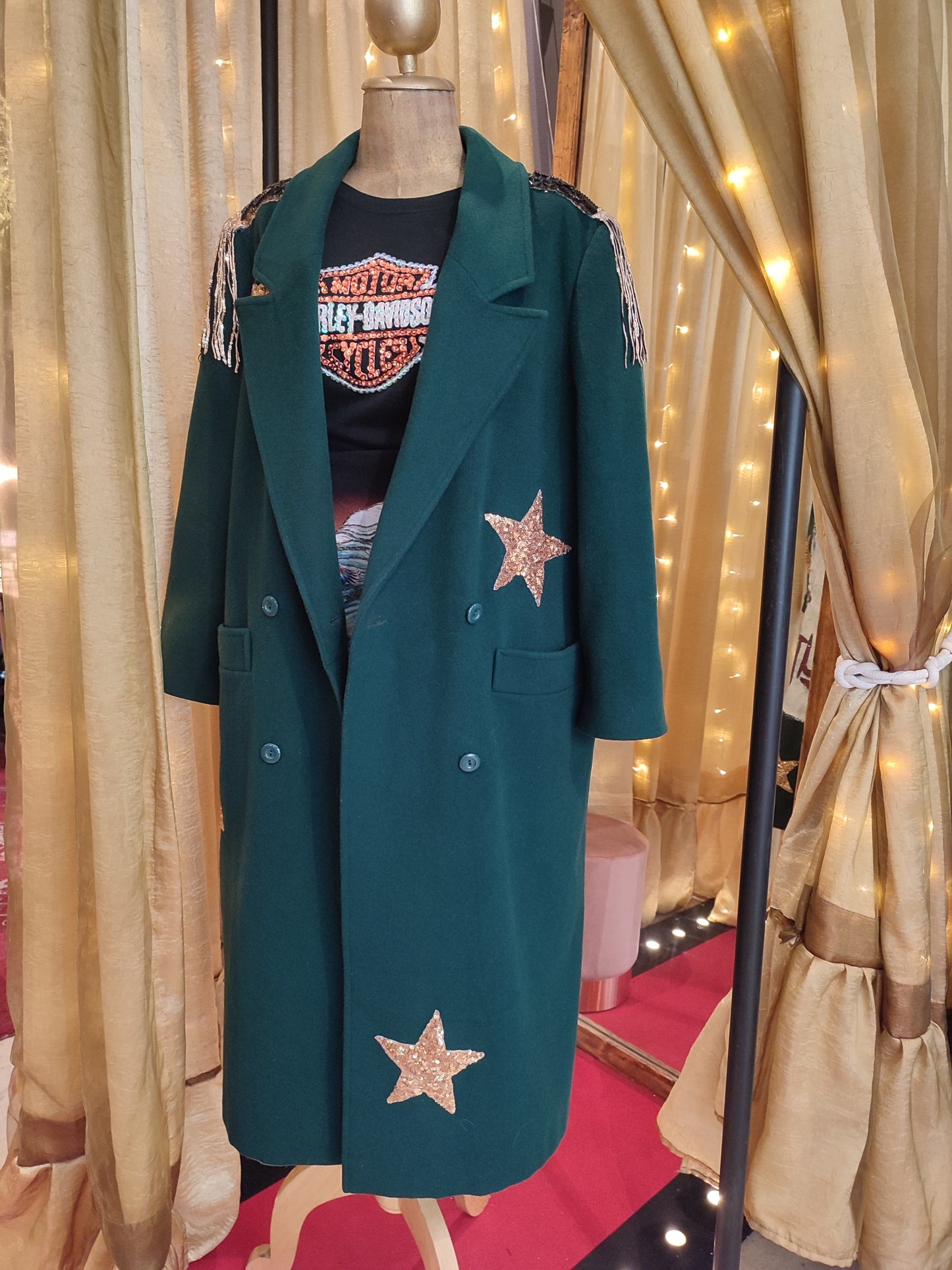 Upcycled Wool Cashmere Coat - Green - Nice Day For A Revolution