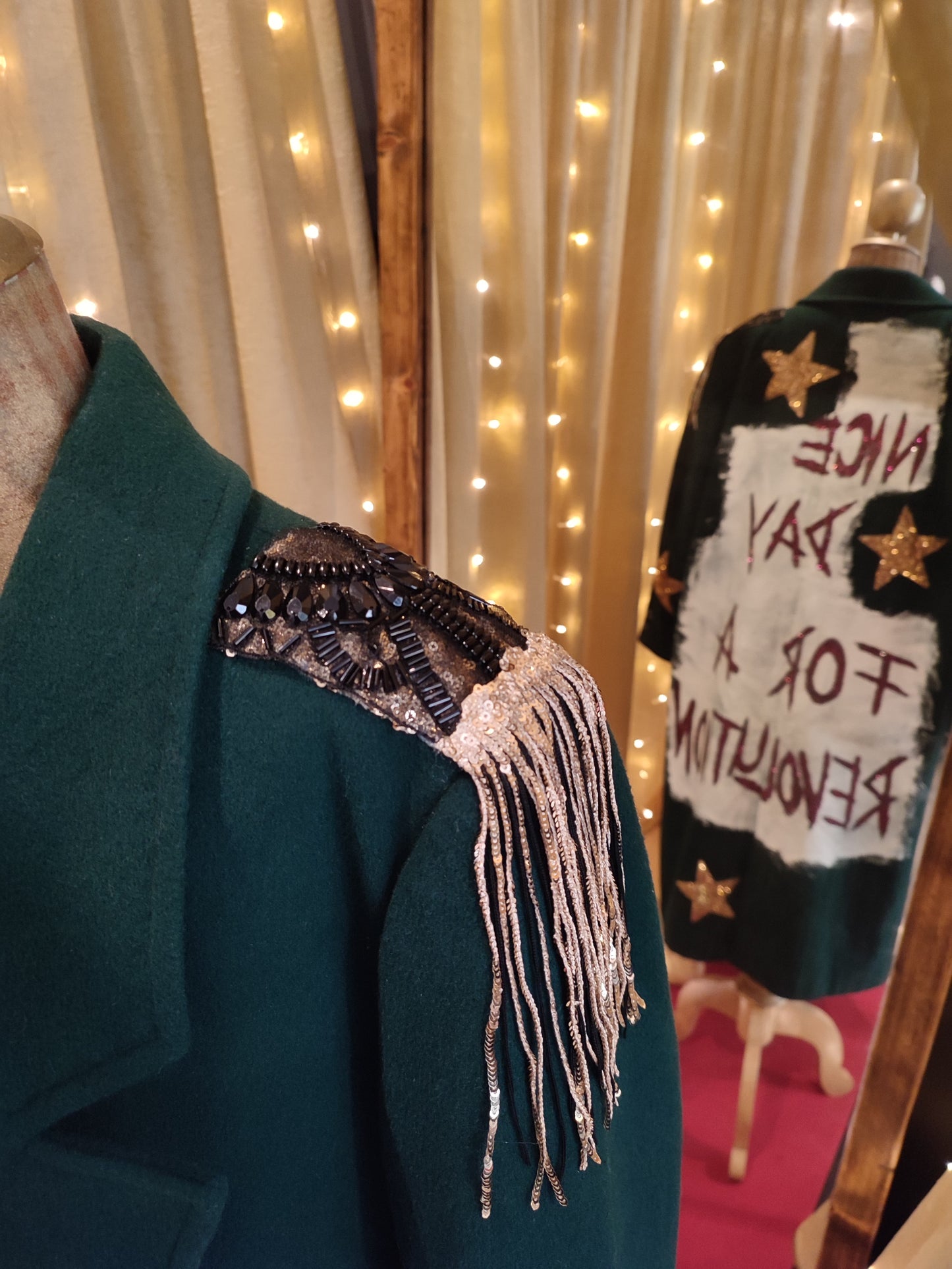 Upcycled Wool Cashmere Coat - Green - Nice Day For A Revolution