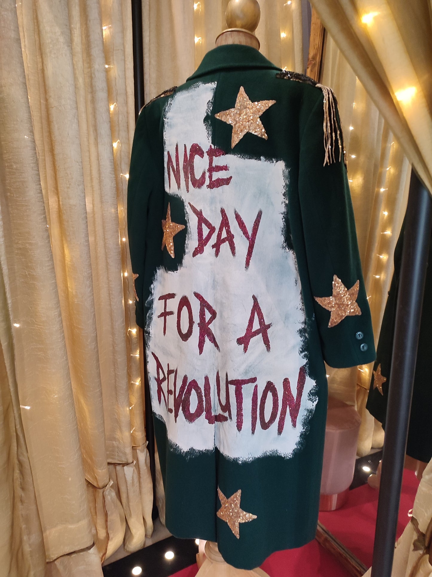 Upcycled Wool Cashmere Coat - Green - Nice Day For A Revolution