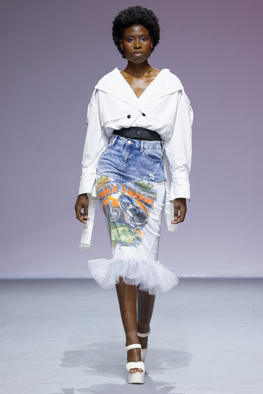 Denim T-Shirt Pencil Skirt