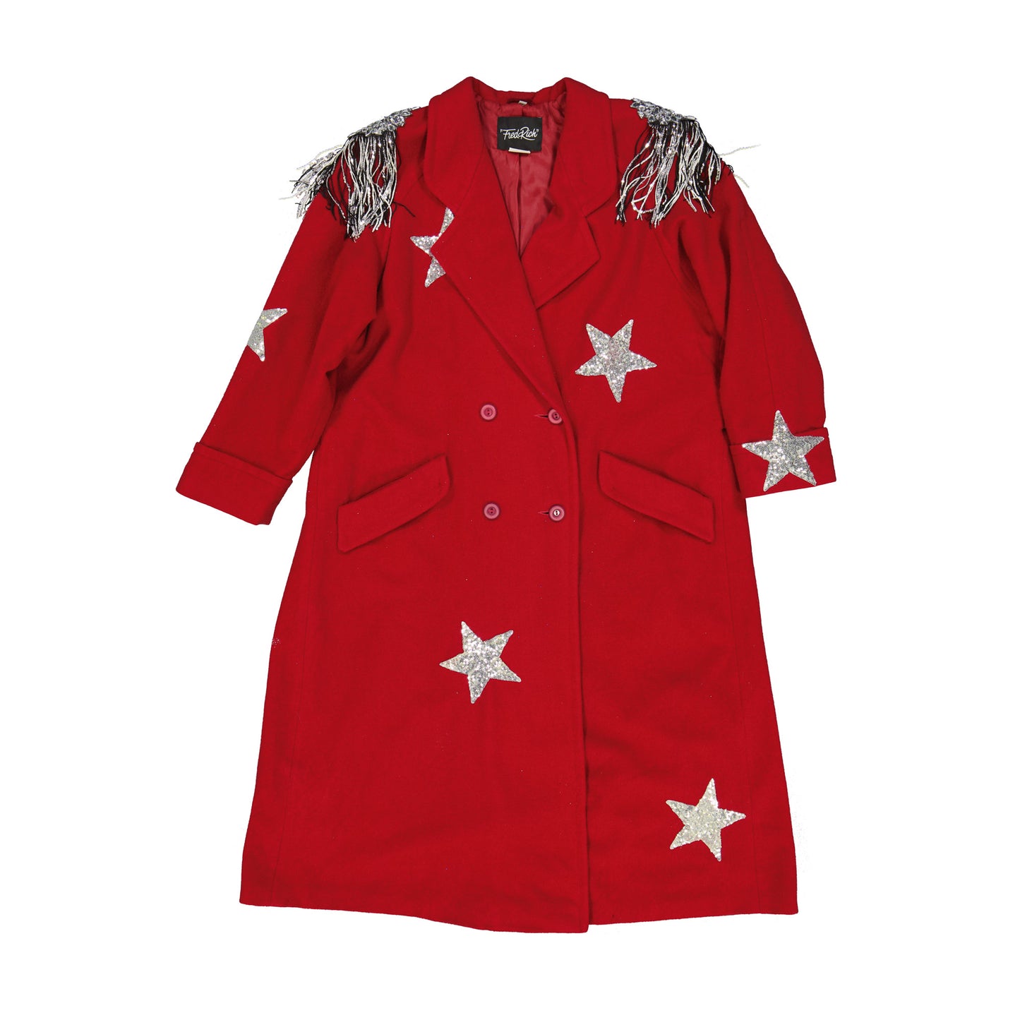 Upcycled Wool Coat - Red - Own Your ** Power