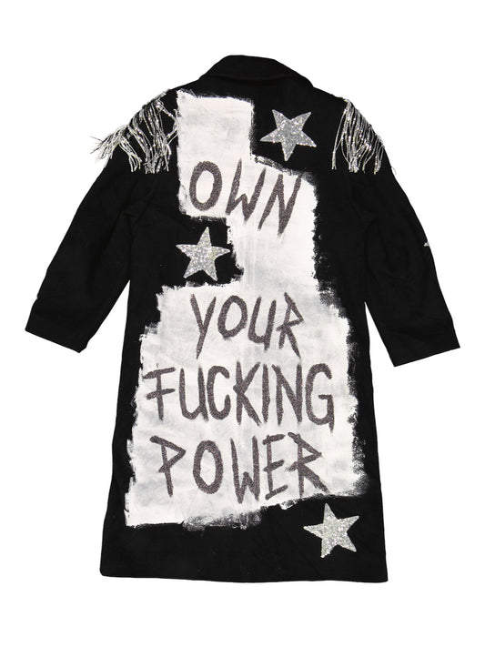 Upcycled Wool Coat - Black - Own Your *** Power