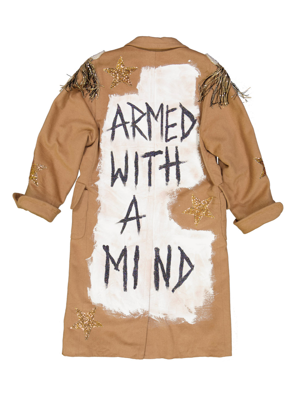 Upcycled Cashmere Wool Coat - Gold - Armed With A Mind