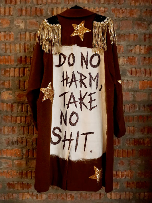 Upcycled Cashmere Coat - Brown - Do No Harm, Take No Shit