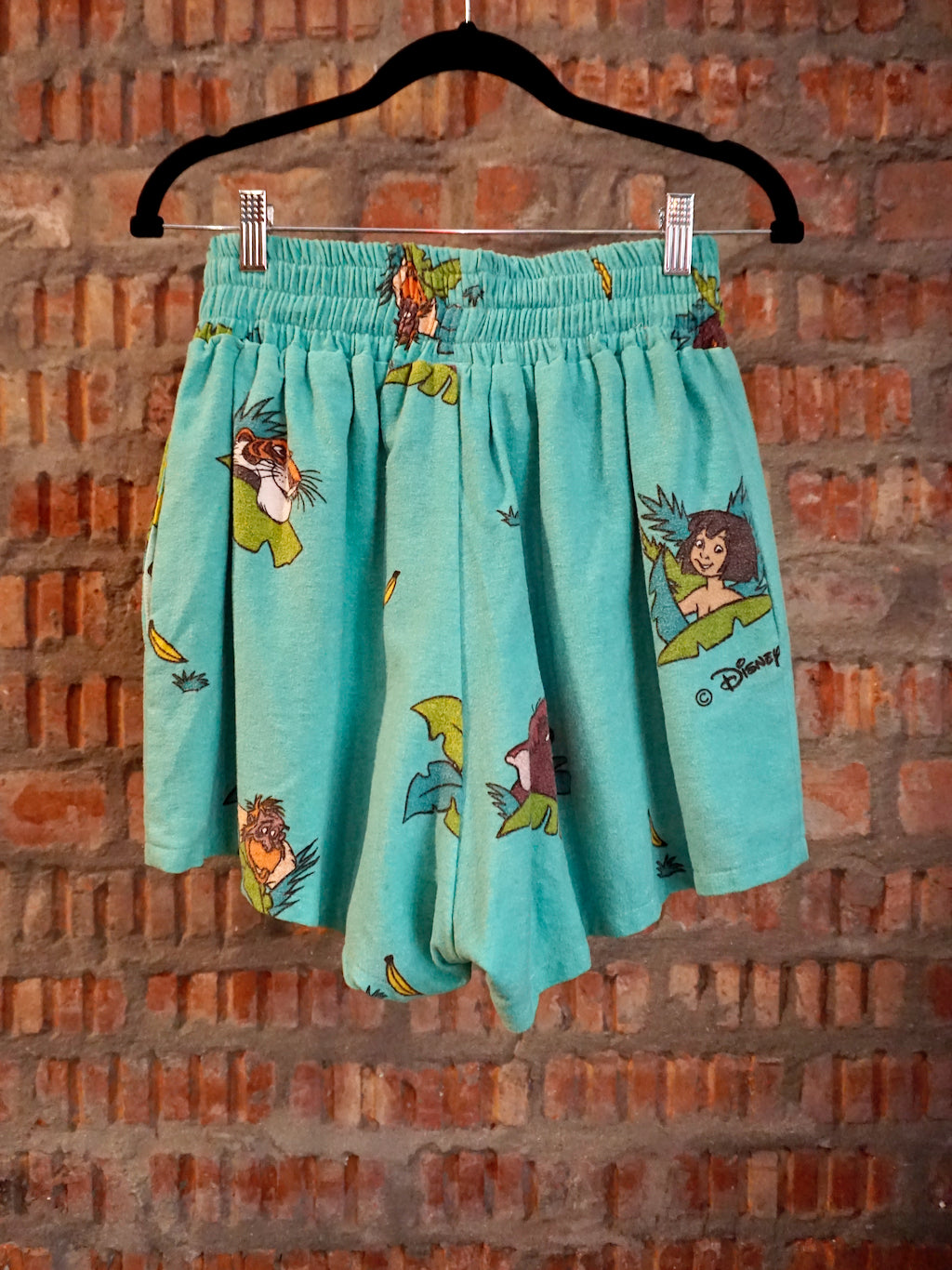 Upcycled Kickboxing Trunks Vintage Disney's The Jungle Book - Turquoise S