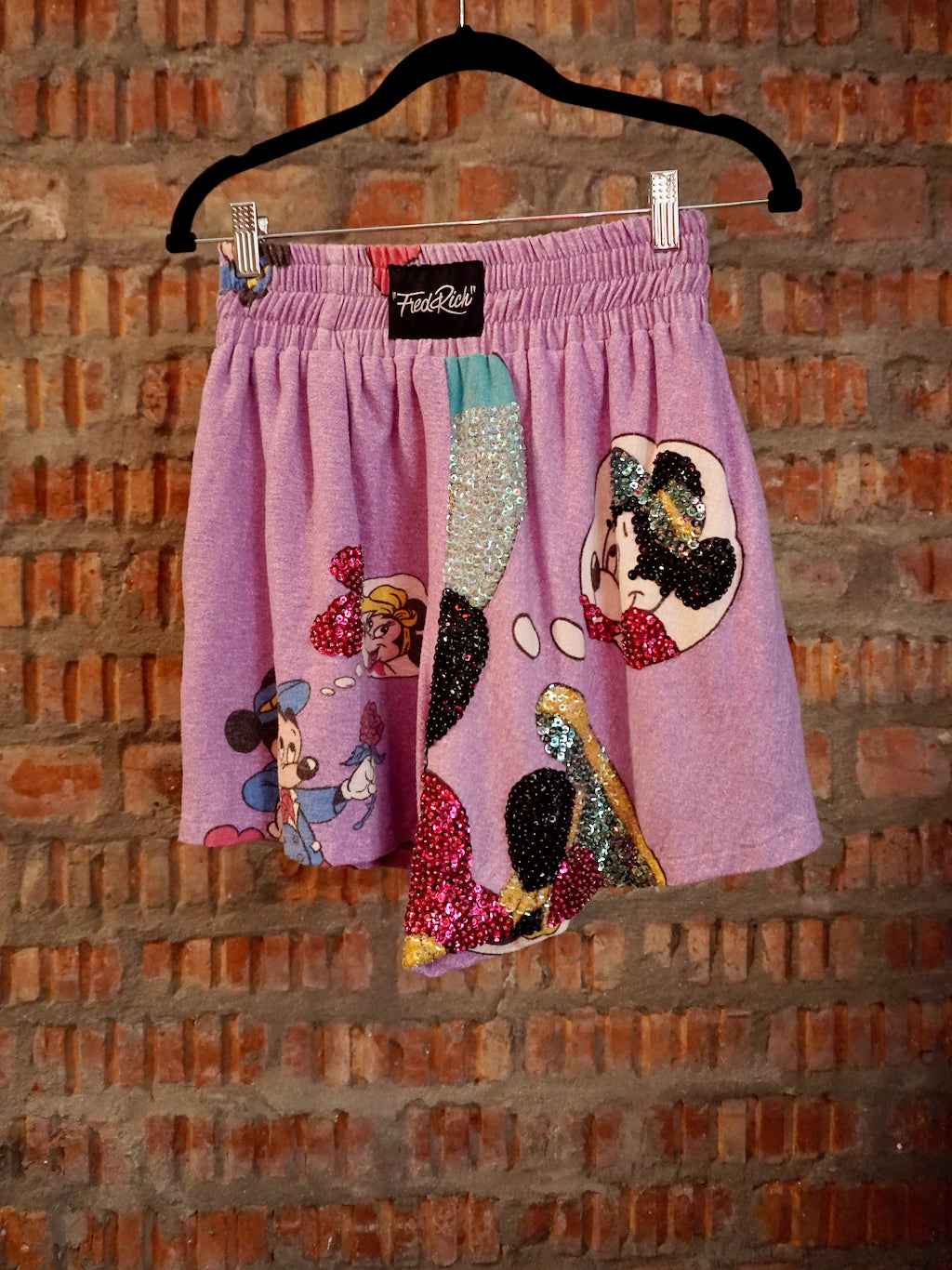 Upcycled Kickboxing Trunks Vintage Disney's Minnie Mouse - Violet S