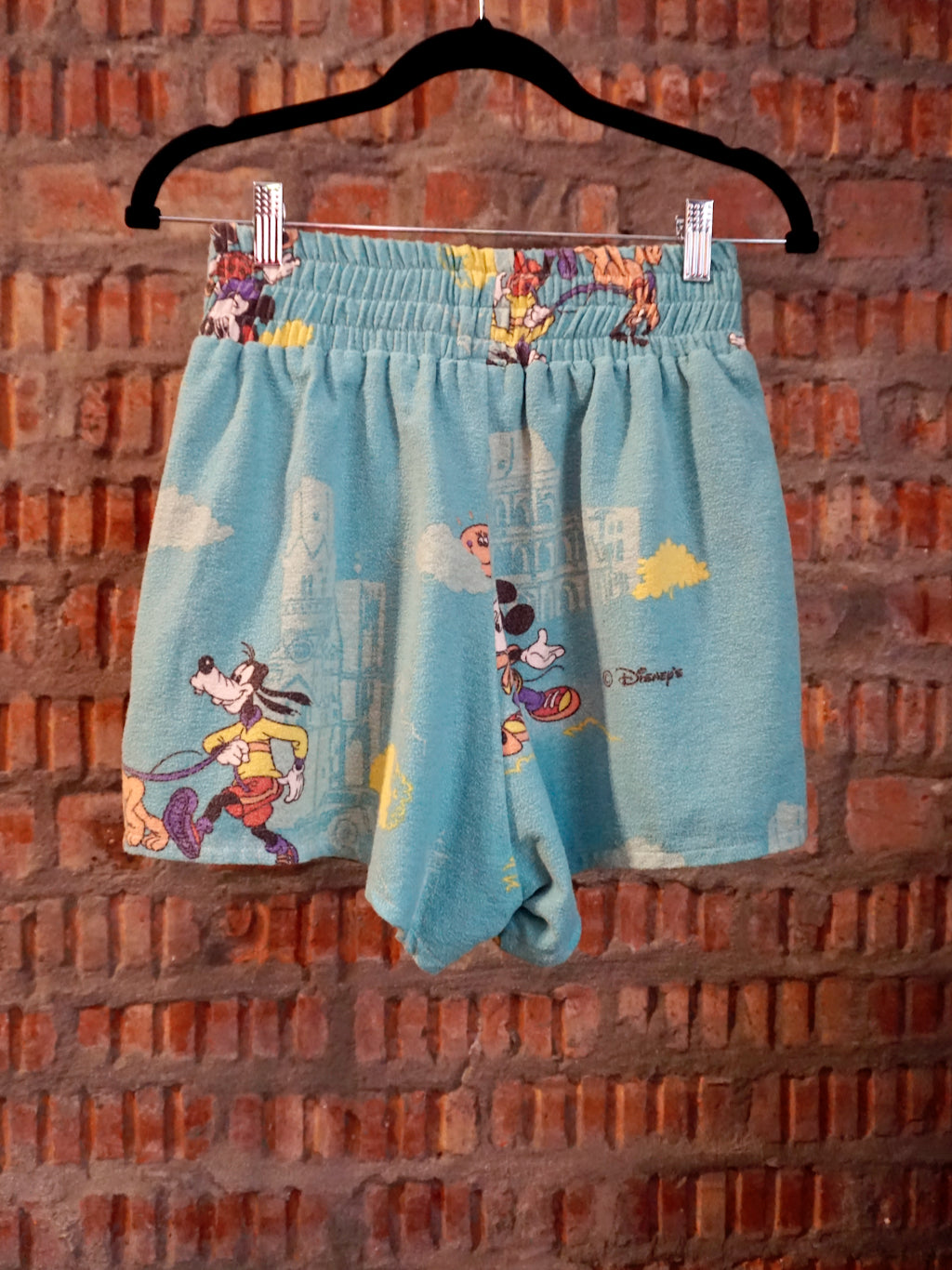 Upcycled Kickboxing Trunks Vintage Disney's Mickey Mouse - Blue Petite S