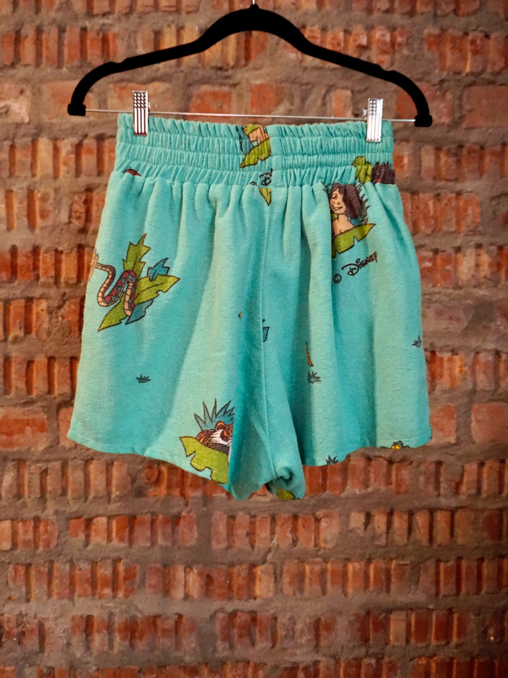 Upcycled Kickboxing Trunks Vintage Disney's The Jungle Book - Turquoise Petite S