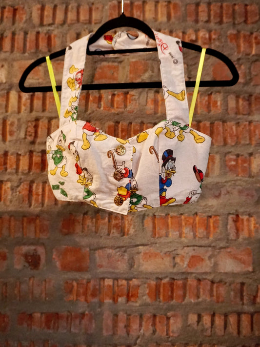 Upcycled Vintage Ducktales Neck Halter Top