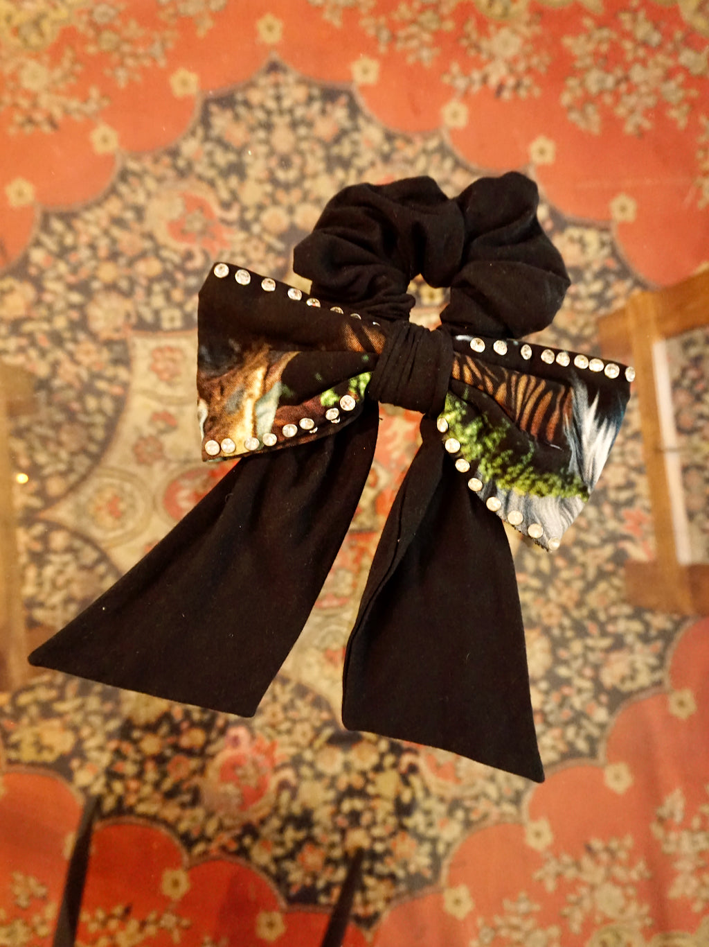 Upcycled Giant Biker Bow Scruntchie #4