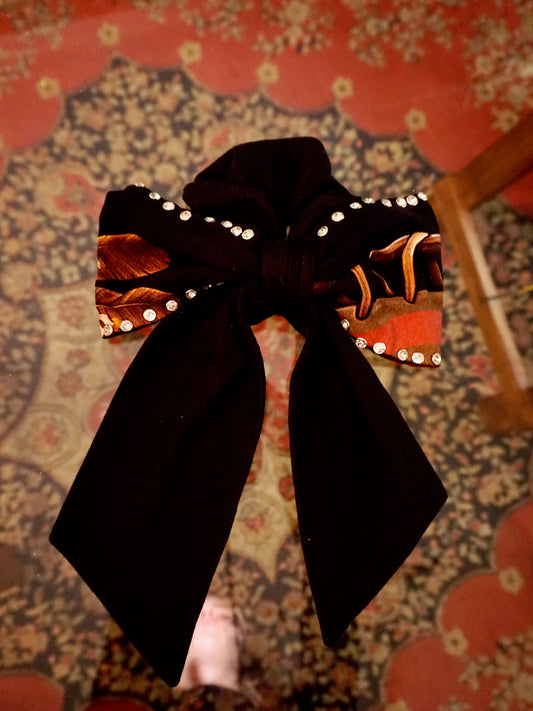 Upcycled Giant Biker Bow Scruntchie #6