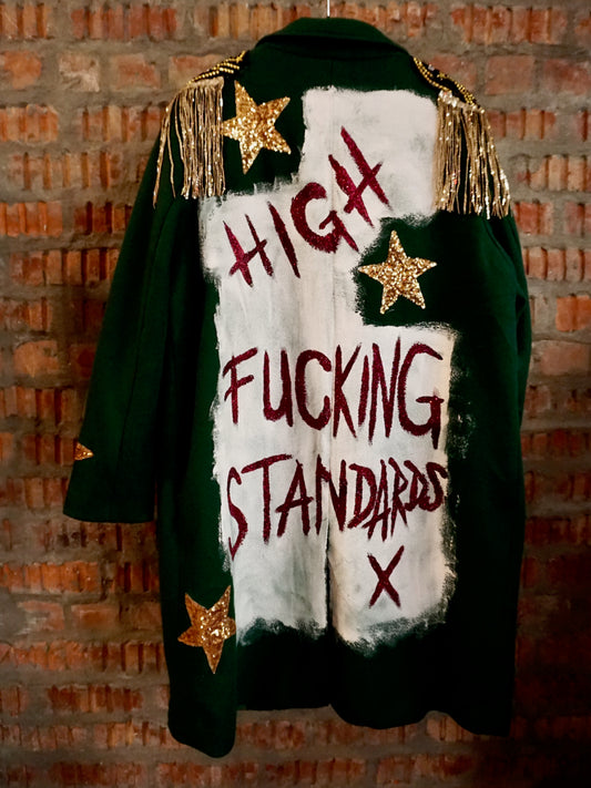 Upcycled Wool Coat - Green - High Fucking Standards