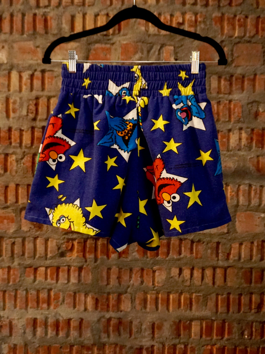 Upcycled Kickboxing Trunks Vintage 1994 Sesame Street - Blue