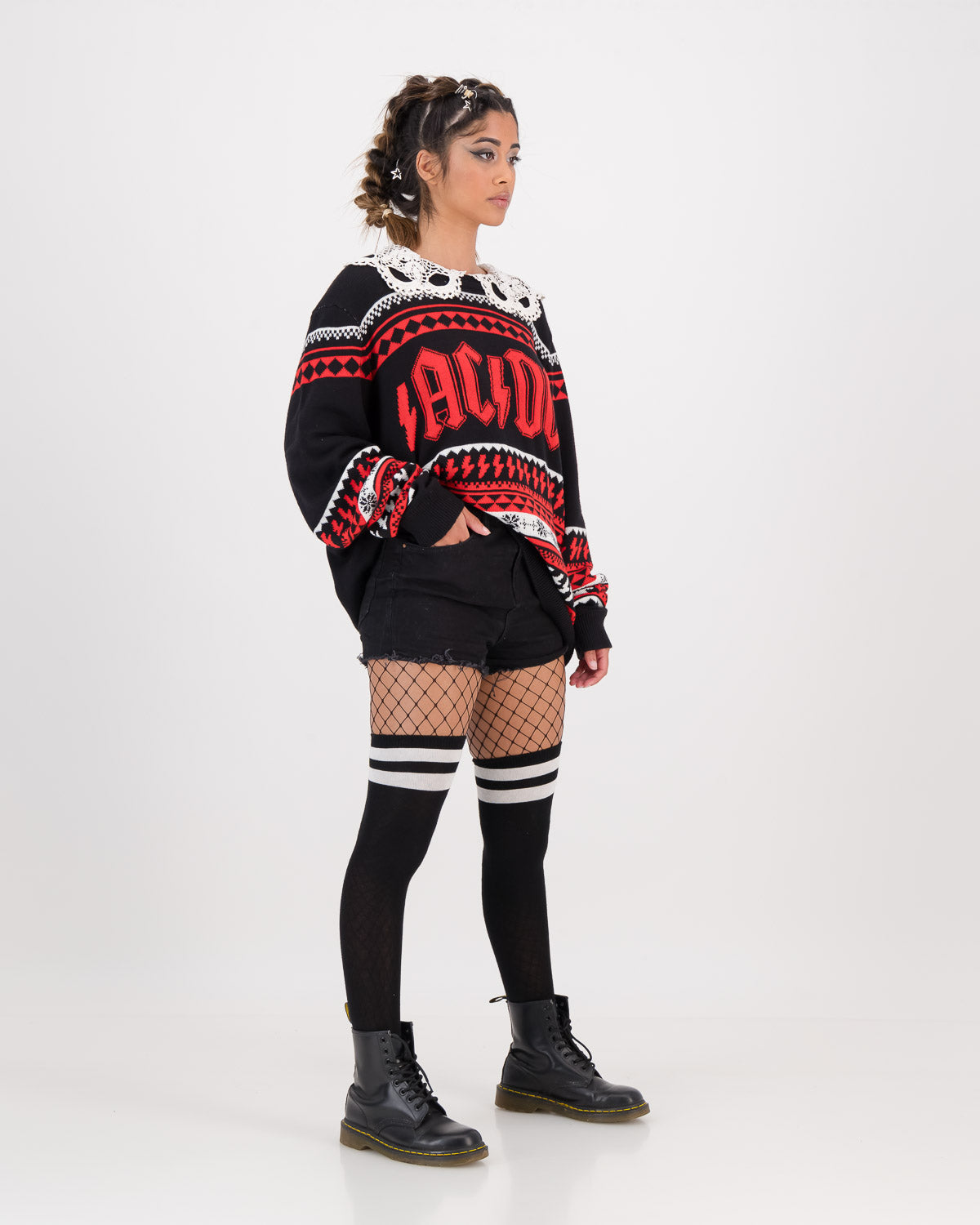 Upcycled Oversized Rock Star Sweater / Dress