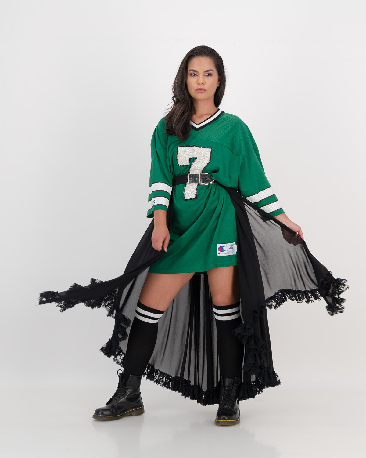 Upcycled Vintage NFL Dress Black Pink