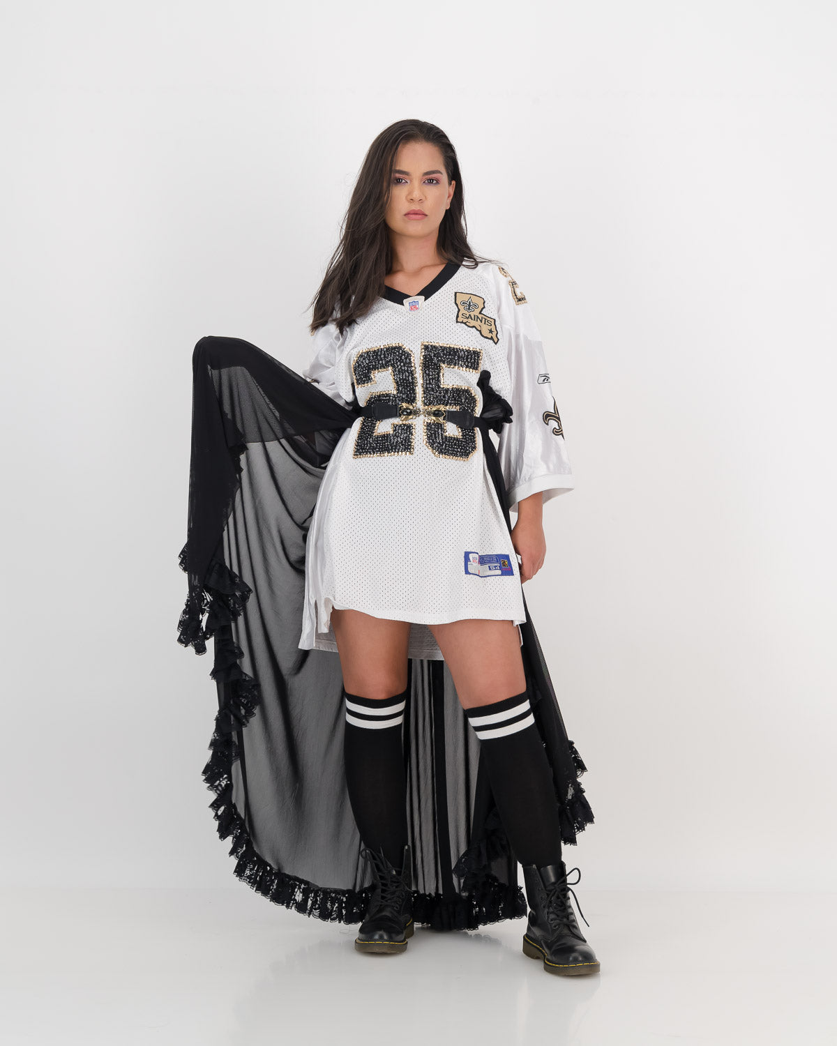 Upcycled Vintage NFL Dress Black Pink