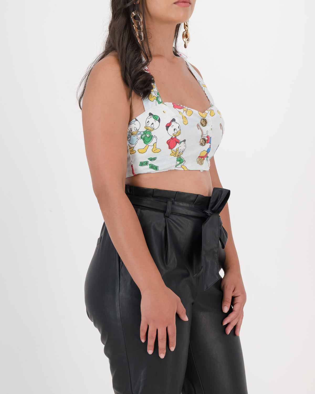 Upcycled Vintage Ducktales Neck Halter Top