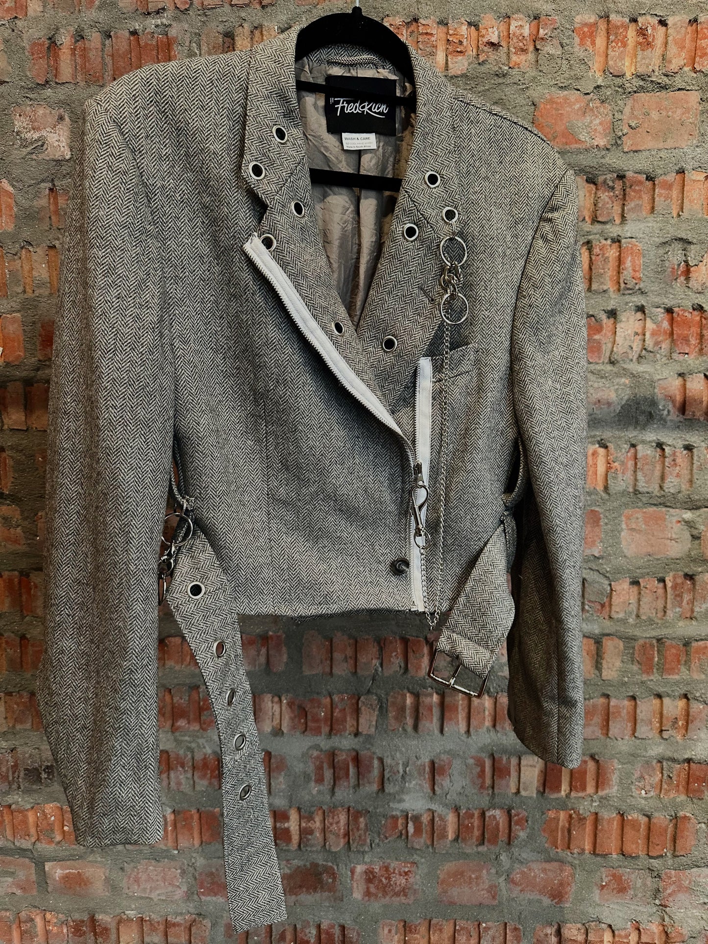 JIMI HENDRIX Upcycled Wool Jacket - Grey White