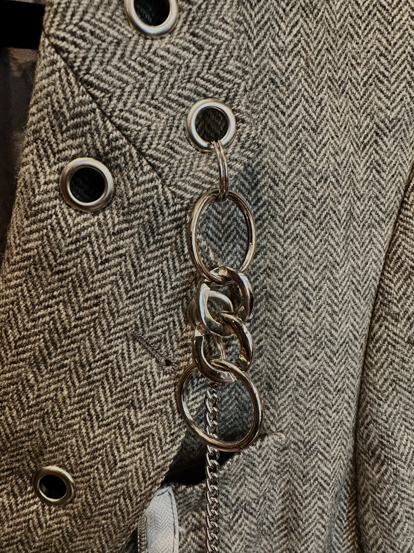 JIMI HENDRIX Upcycled Wool Jacket - Grey White