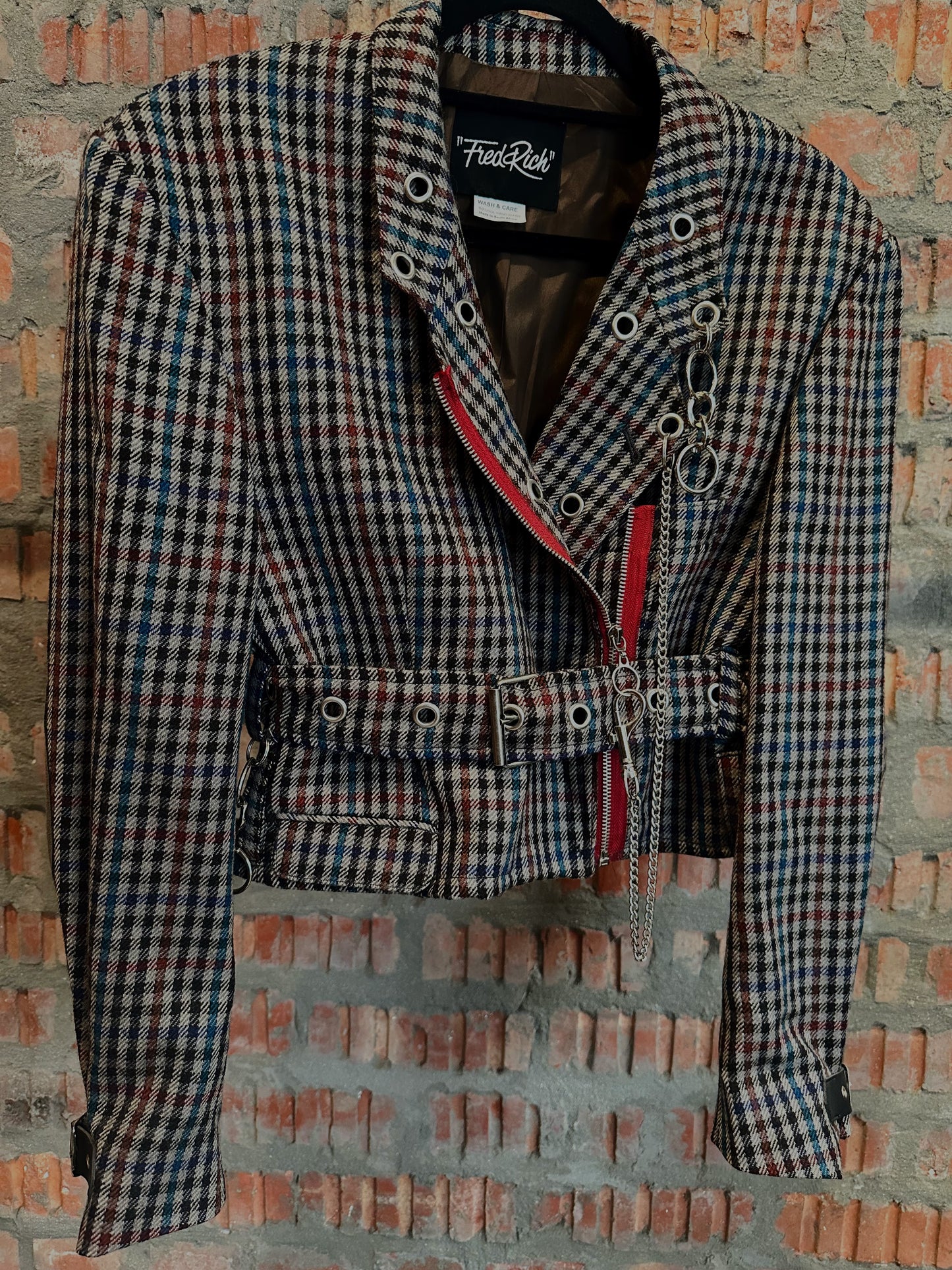 JIMI HENDRIX Upcycled Wool Jacket - Grey (blue, red, black)