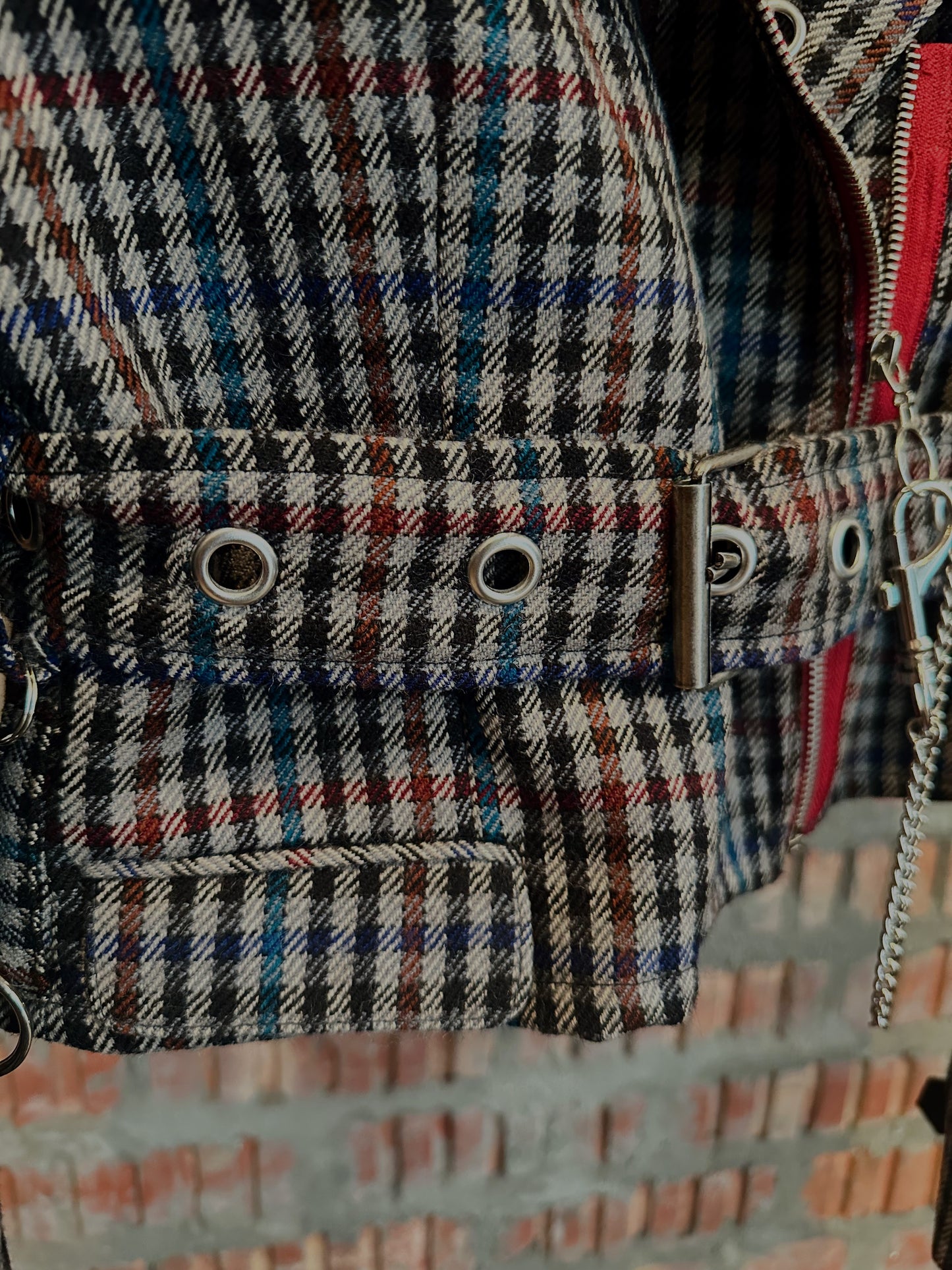 JIMI HENDRIX Upcycled Wool Jacket - Grey (blue, red, black)