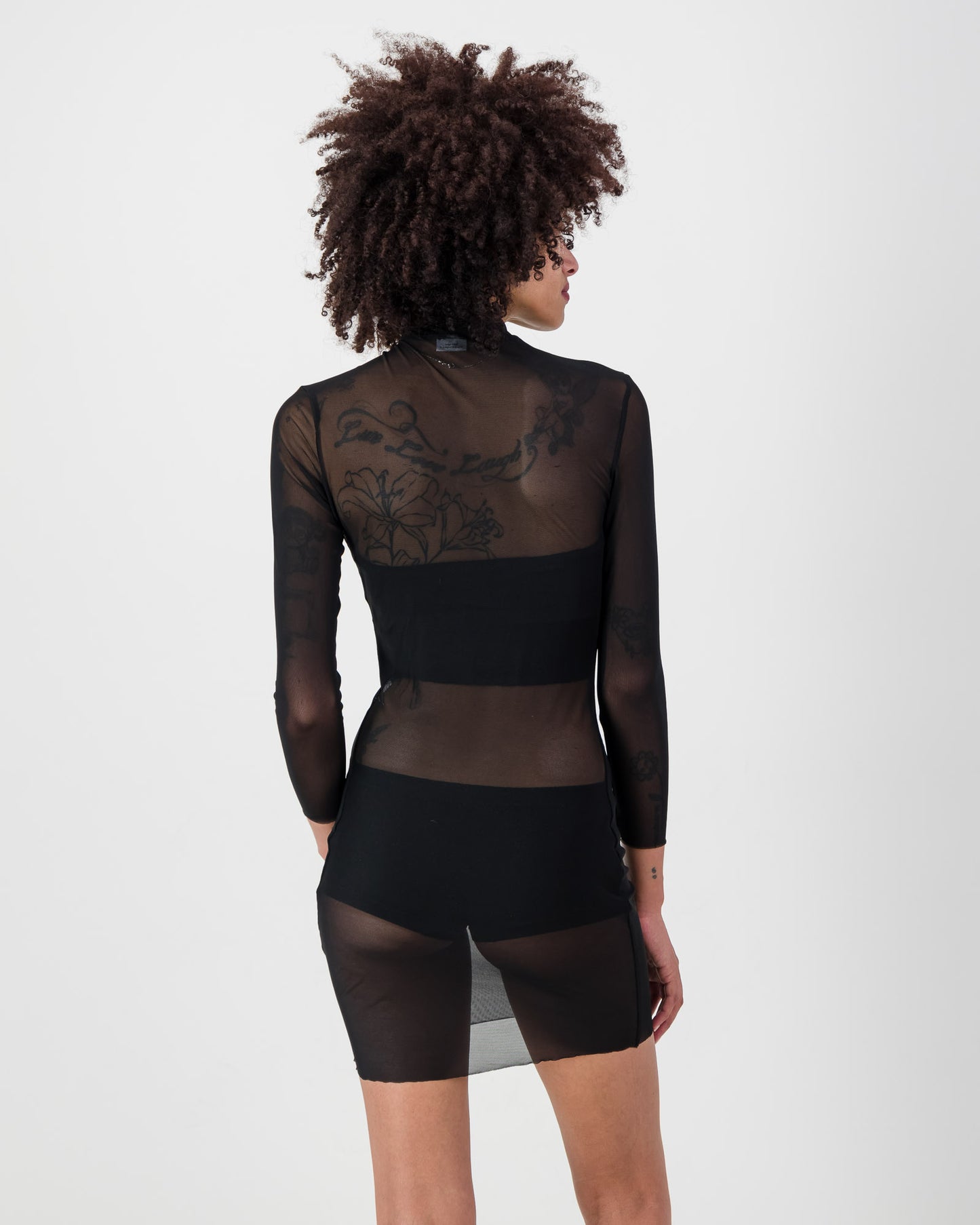 ELORA Mesh Dress Black